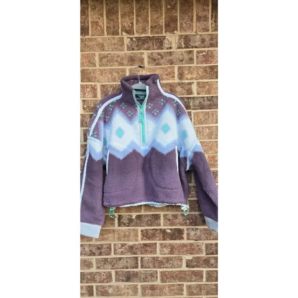 Free People Movement Printed Mountain High 1/2 Zip Size Small